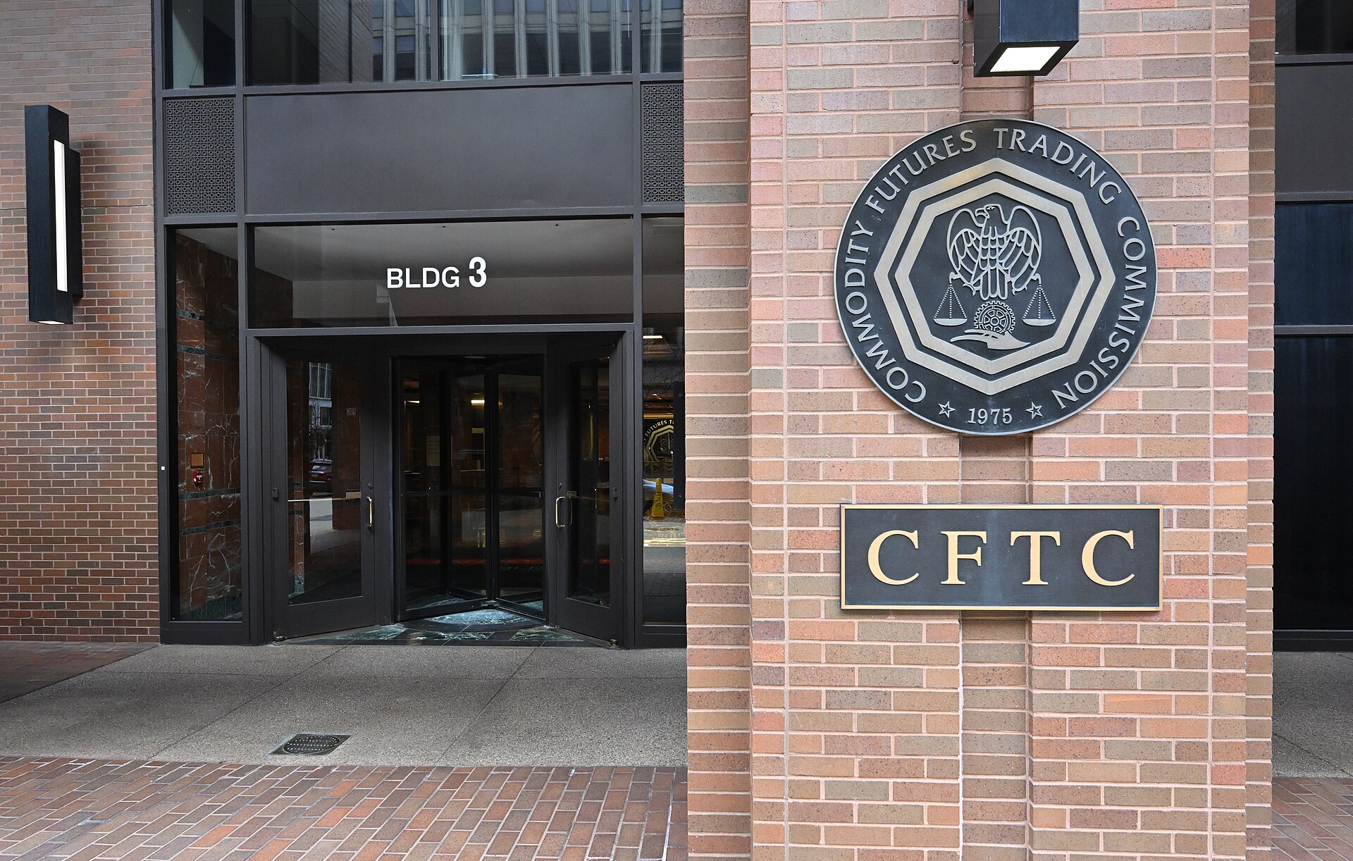 Entrance to the Commodity Futures Trading Commission headquarters in Washington, D.C.