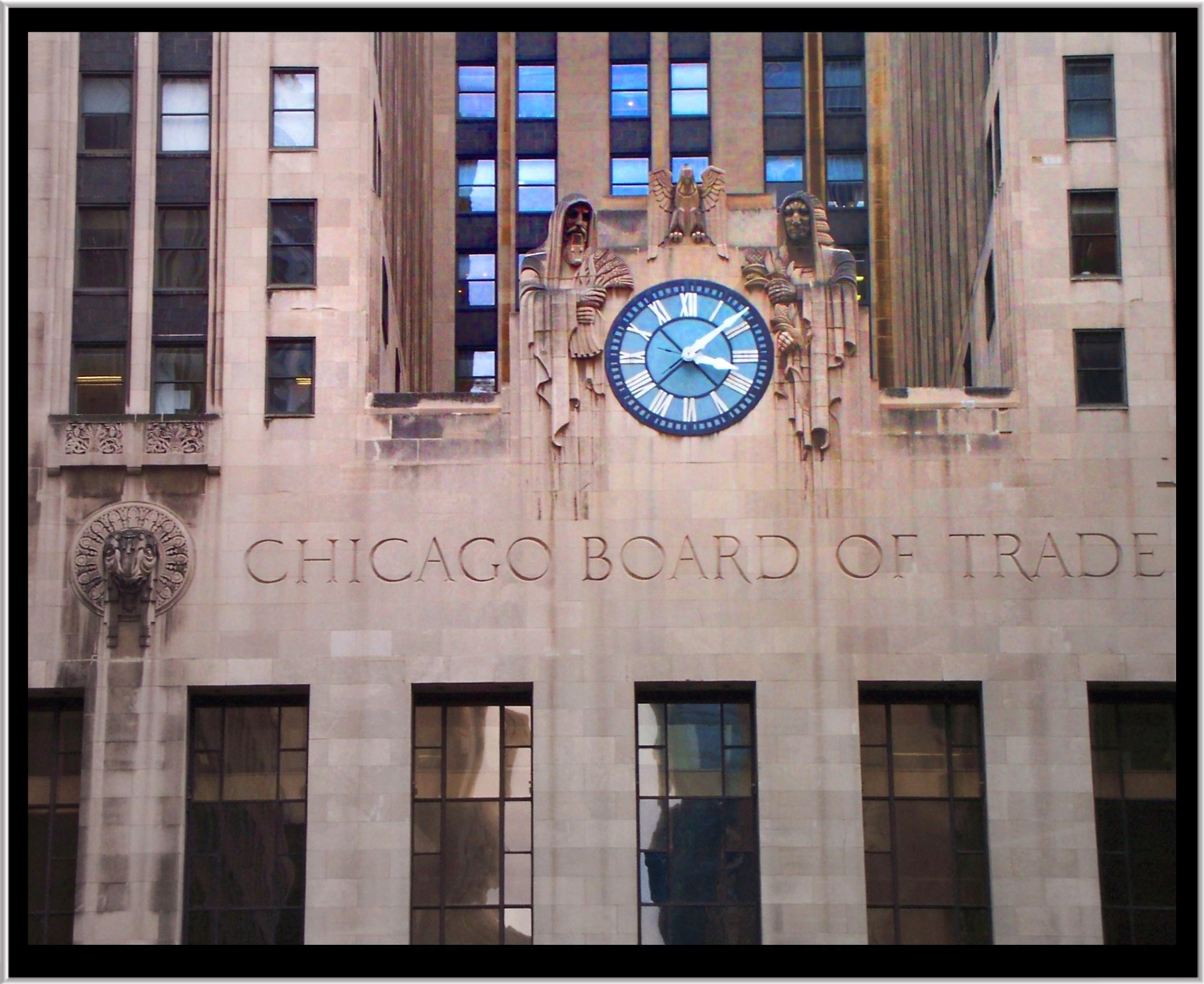 The Chicago Board of Trade Building seen down LaSalle Street