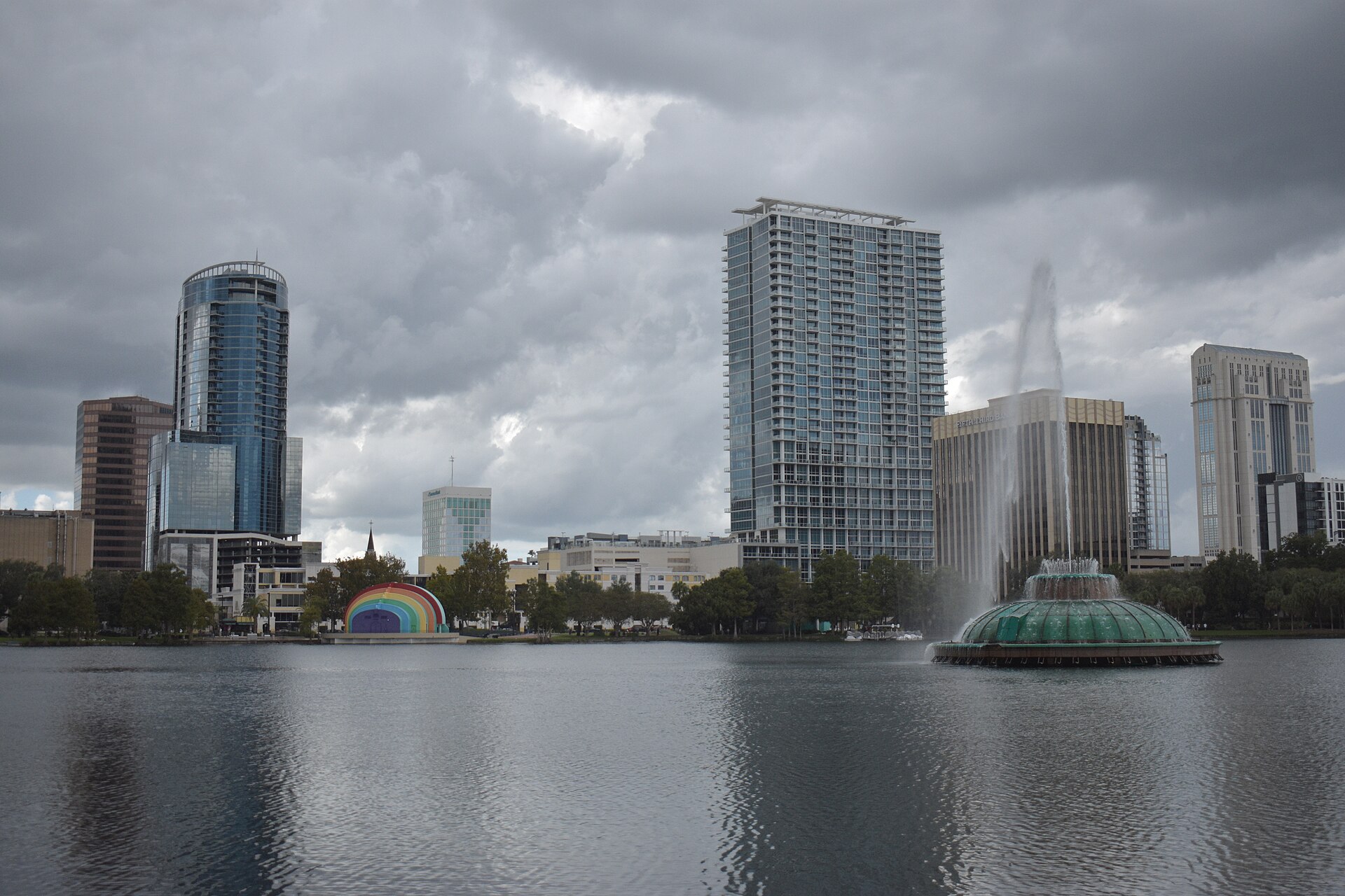 Lake Eola and the downtown Orlando skyline, 2024