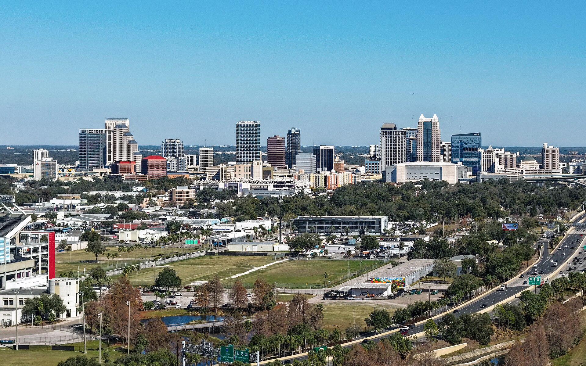 The skyline of downtown Orlando, Florida