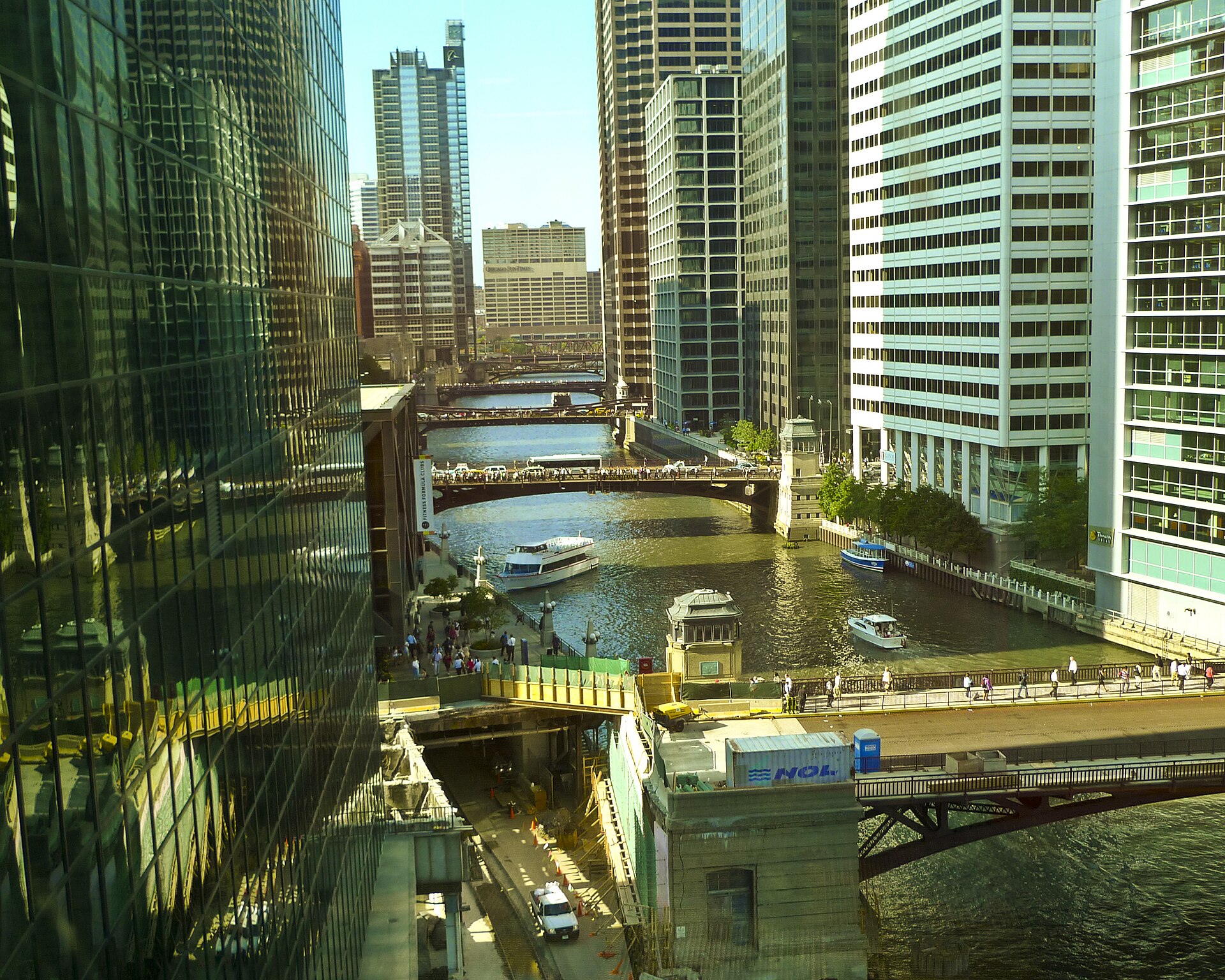 Bridges over the Chicago River in downtown Chicago